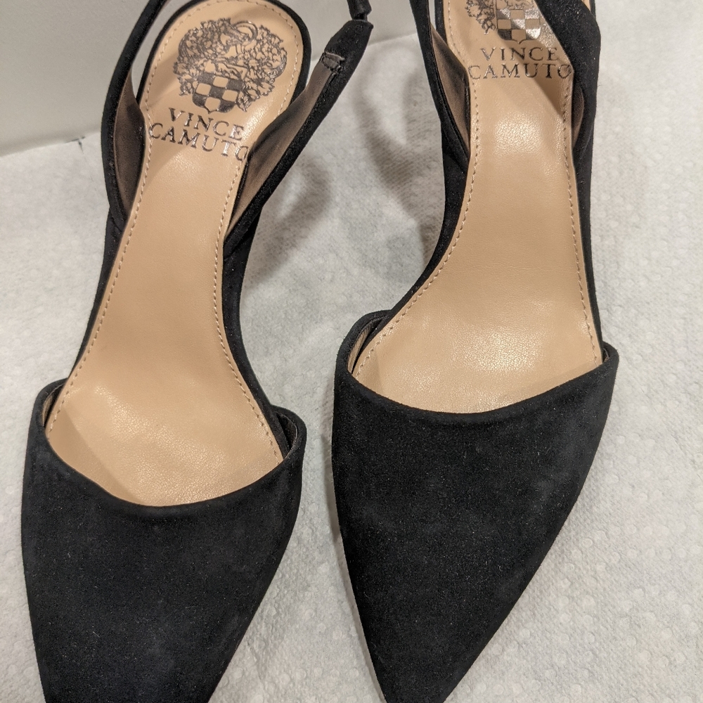 Vince Camuto Suede Kitten Heel Slingback Pumps - Gem